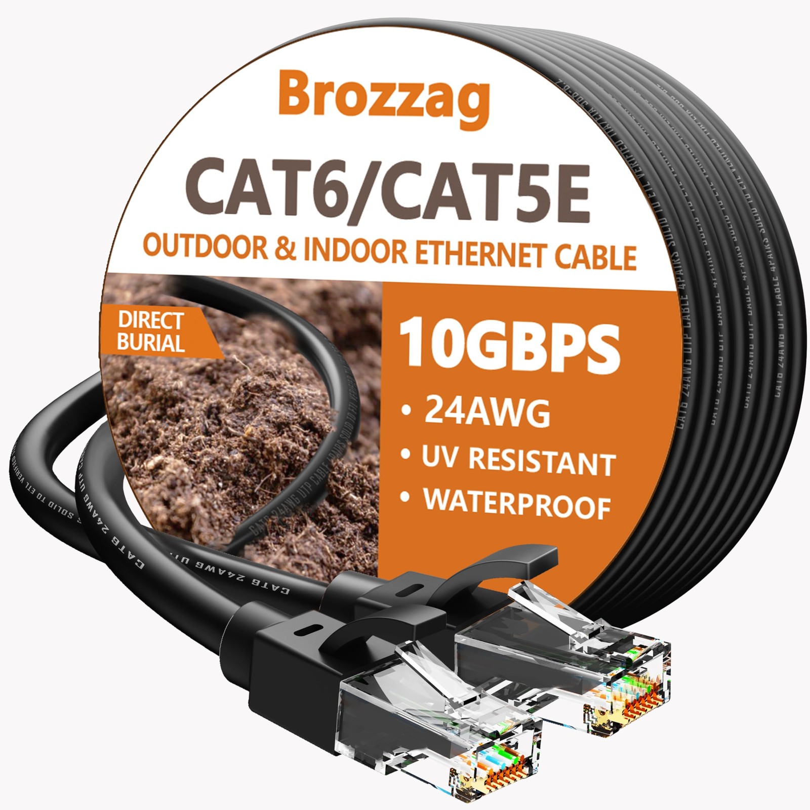 75 Ft Ethernet Cable for Cat5E/Cat6, 10Gbps 24AWG Cat6 Network Cable, Direct ...