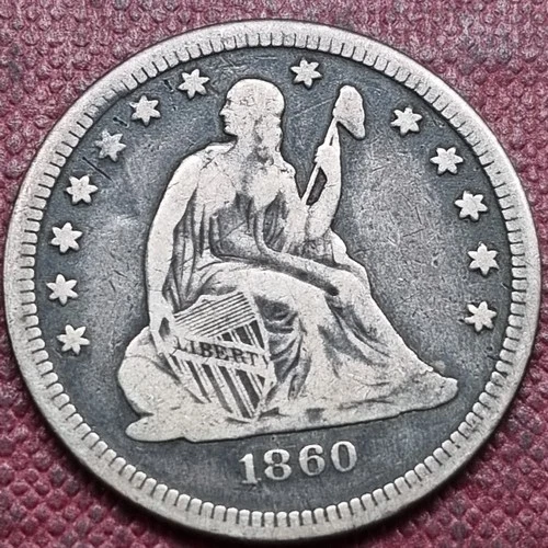 1860-O Seated Liberty Quarter — photo from the most recent tracked eBay sale