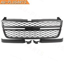Front Upper Grille Grill Fit 2005-2007 Chevy Silverado 1500 2500hd 3500 Black