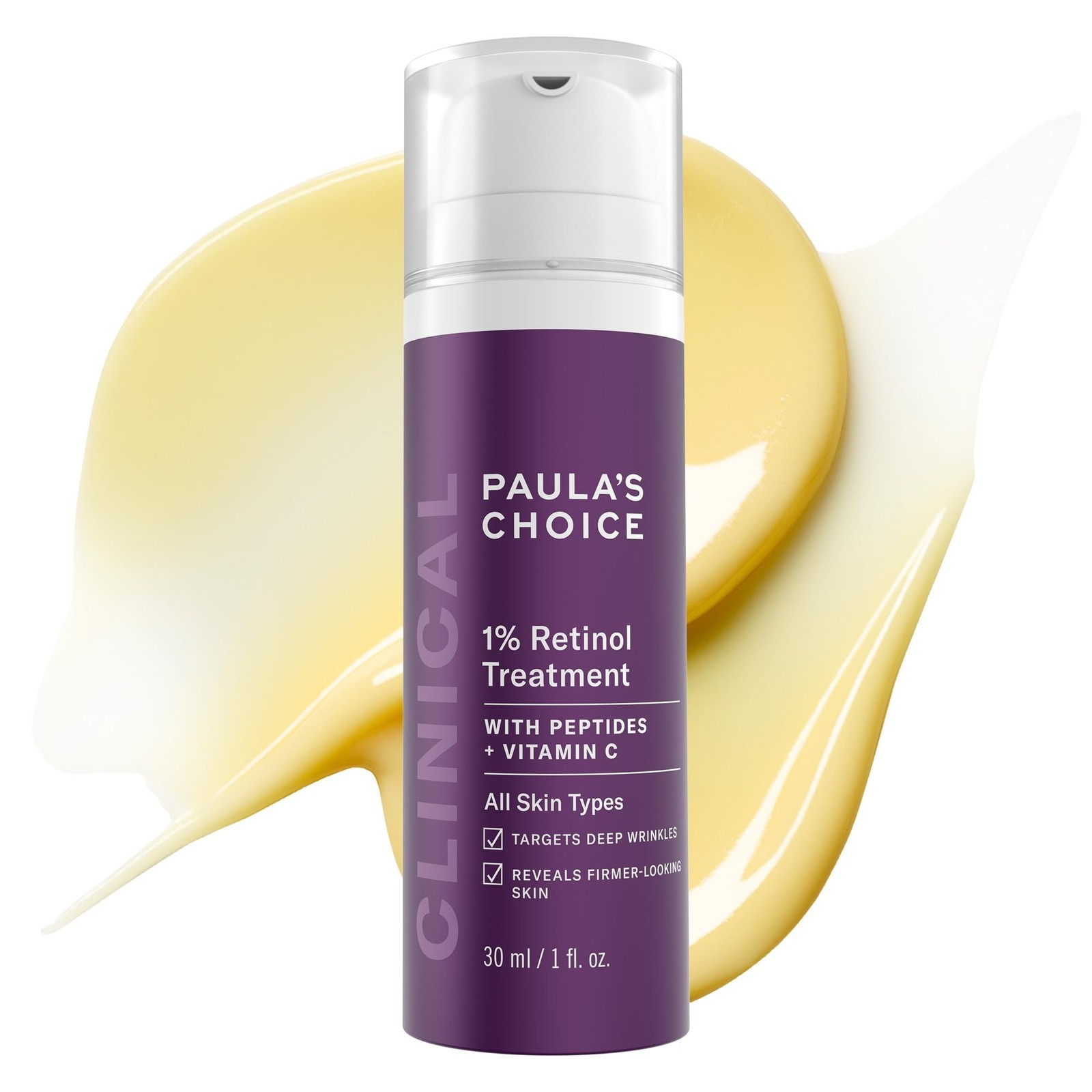 Paula's Choice CLINICAL 1% Retinol Face Moisturizer Treatment with Peptides, ...