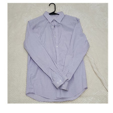 Calvin Klein Purple Slim Fit Check Dress Shirt Cool Tech Non-Iron Cotton M