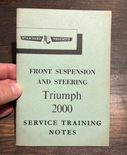 Triumph 2000 Front Suspension And Steering Service Training Notes Book