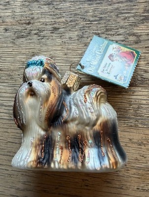 Shih Tzu Blown Glass Old World Christmas Ornament Dog Decoration NWT