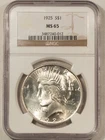 1925 $1 PEACE DOLLAR - NGC MS-65 FLASHY GEM!