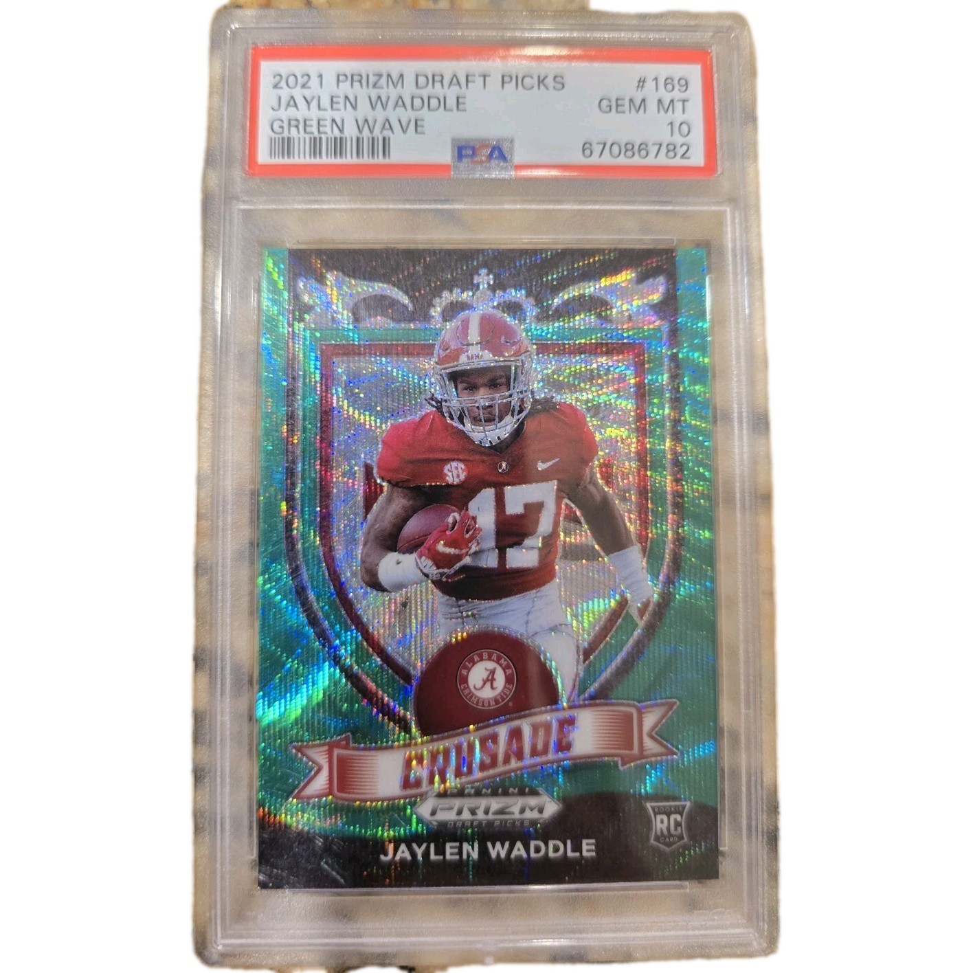 Jaylen Waddle Panini Prizm Draft Picks #169 Green Wave