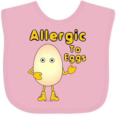 Inktastic Allergic To Eggs Baby Bib Egg Eggss Egghead Allergy Food Barthol Funny