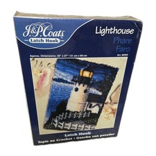J  P Coats Latch Hook Kit Lighthouse 88969 Sealed Brand NEW 20"x 27"