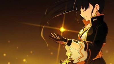 Anime girls elsword face profile magic black Custom Gaming Mat Desk