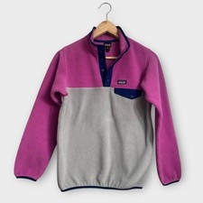 Patagonia Girls Lightweight Synchilla Snap-T Pullover Drifter Grey Size XL 14