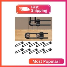 10 pack black 4 button Cabinet Locks, U-Shaped Proofing Drawers Safety Child L