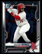 2021 Bowman Chrome #BCP-226 Malcom Nunez Prospects Card St. Louis Cardinals