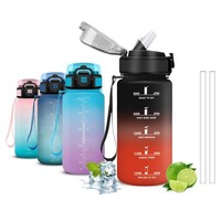 Trinkflasche 500Ml Mujigaga FüR Kinder, Auslaufsicher, Mit Strohhalm, Leicht