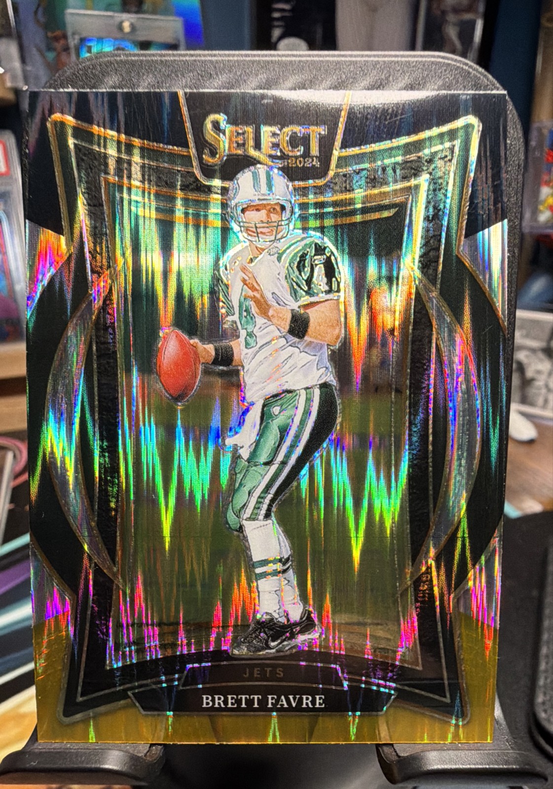 2024 Panini Select Concourse Brett Favre #12 Black & Gold Shock Prizm