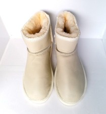 Mexx Women Sheepskin Fluffy Embroidered Boots Size 40