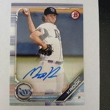 2019 Bowman Prospect Autographs Matt Krook #PA-MK Autograph Rookie Card . rookie card picture