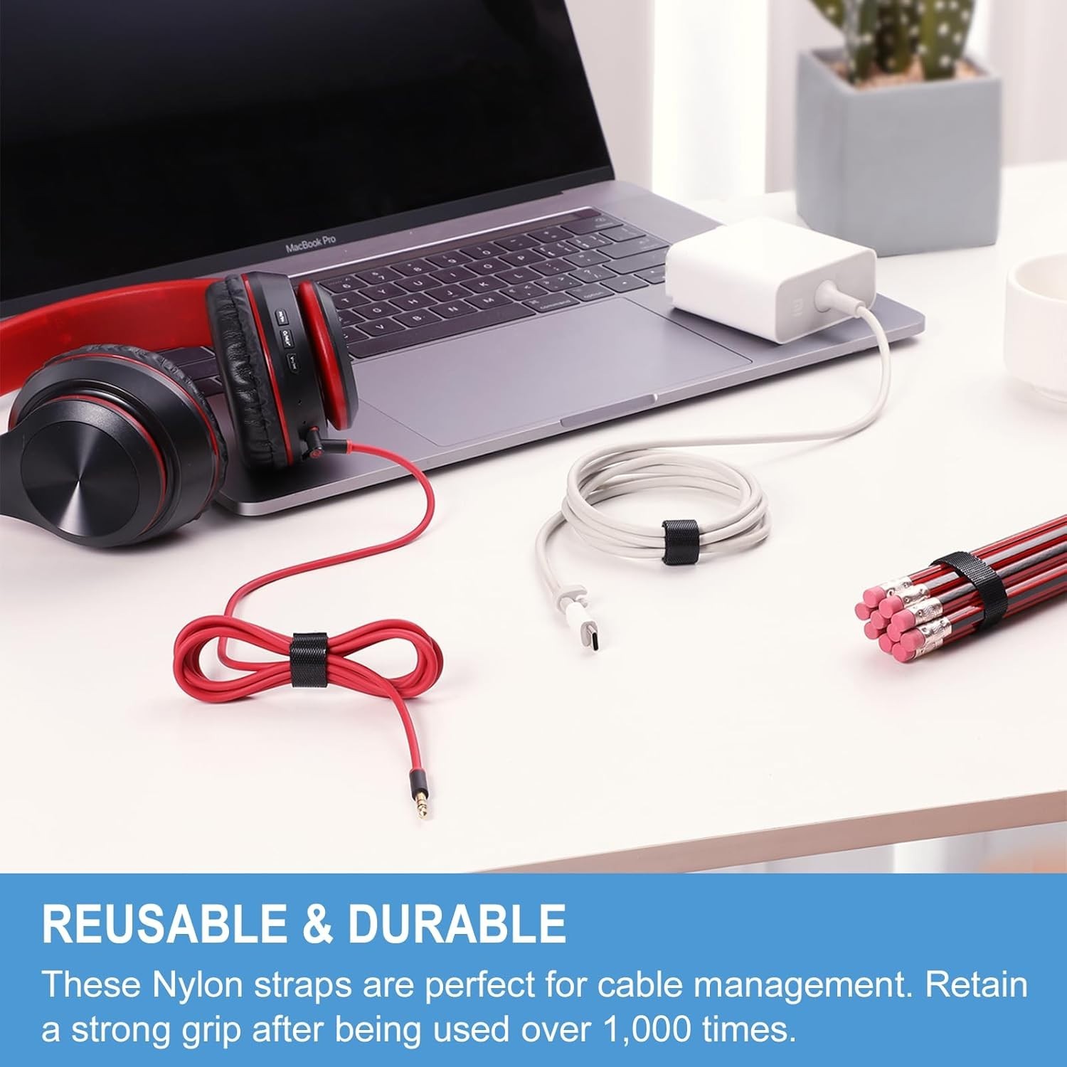 1 in X 30 Ft Hook and Loop Roll | Double-Sided Strips, Self-Gripping Straps More