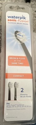 Waterpik Sonic Fusion Flossing Brush Heads 2 Pack Black SF-01 02 03 04 NEW