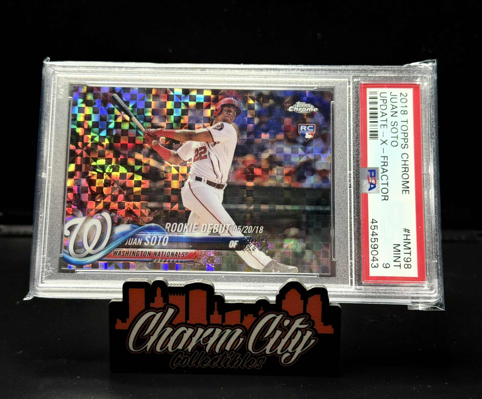 Juan Soto 2018 Topps Chrome Update X-Fractor /99 Rc Debut #HMT98 Psa 9