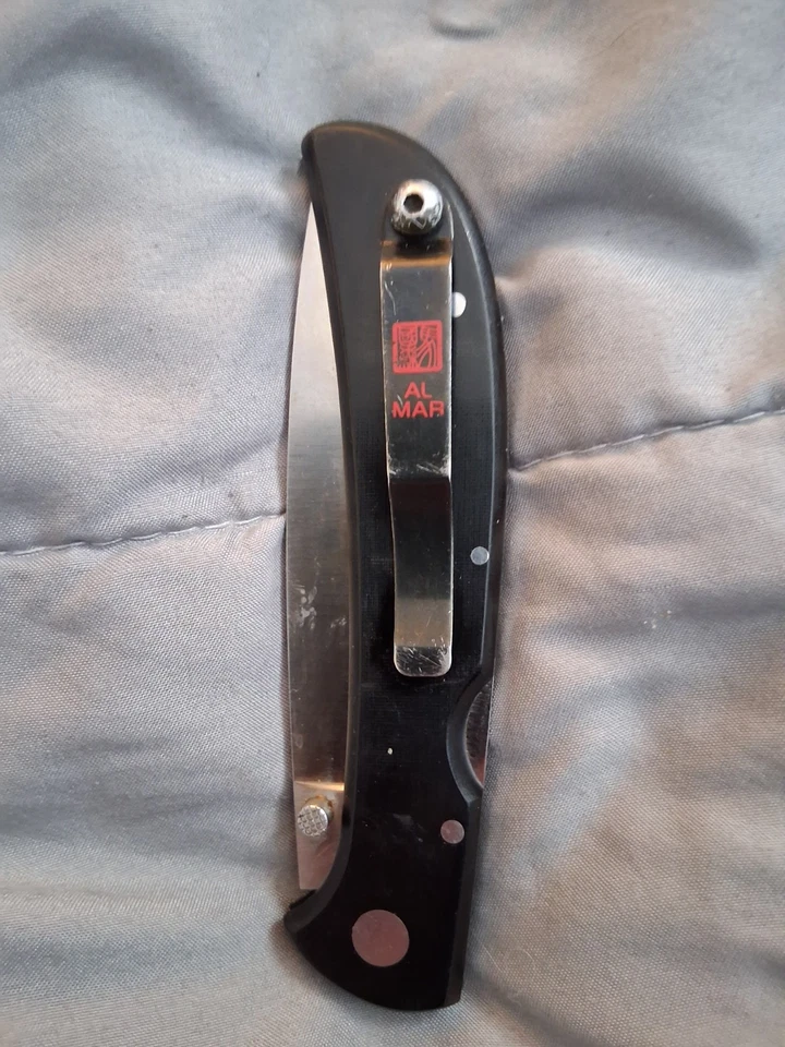 Vintage Al Mar Eagle Ultralight Japan G. Sakai Lockback Knife 4" Serrated G-10 - Image 2 of 4