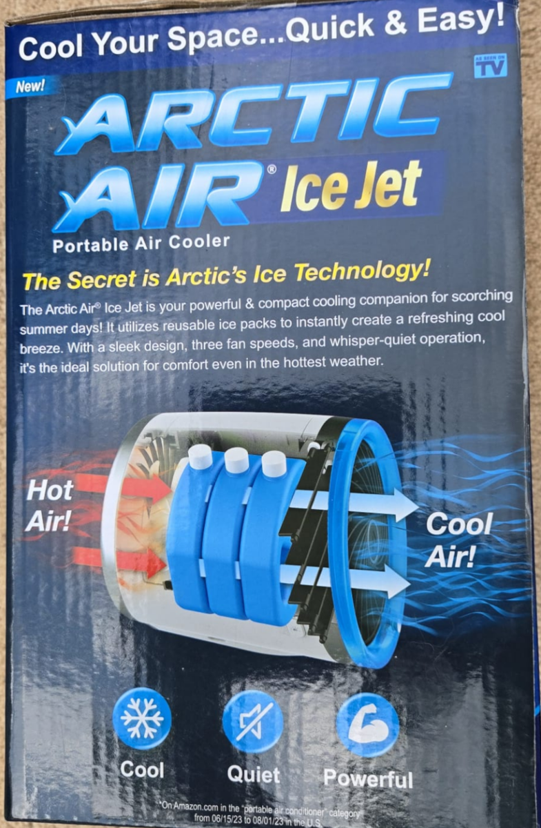 Arctic Air Ice Jet Personal Air Cooler 3-Speed with Reusable Ice
