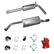 Komplett Auspuff mittel end+Anbausatz für VW Polo V 1.4/1.6 Fliessheck  6R1 6C1