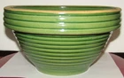 Antique McCoy Pottery Green Ribbed Mixing Bowl Marked #10 Nice Bowl