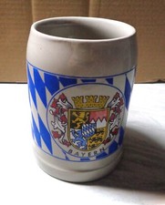 Bierkrug Steingut 0,5 l, Bayern-Wappen mit Raute (#56)