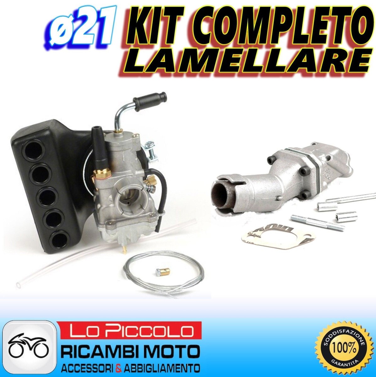 KIT CARBURATORE POLINI CP ø21 COLLETTORE LAMELLARE VESPA R L N