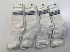 Naartjie Boy  s White Cotton Wide Striped Socks 9-11 Years Set Of 4