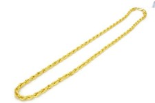 Vintage Necklace Gold Tone Rope Chain 29" 6.5mm