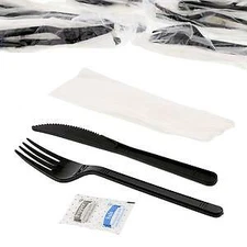 Individually Wrapped Heavy Weight Utensils (Black)