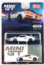 Mini GT 1:64 Chevrolet Corvette Z06 w/ Z07 ⬜ Arctic White ⬜ MIJO Exclusive #677