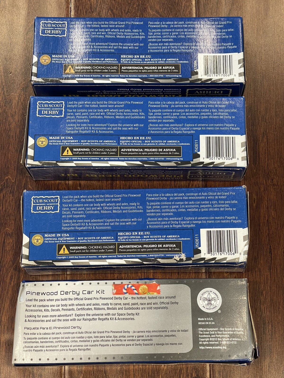 4 Cub Scout Grand Prix Pinewood Derby Kits & 1 Ultra Graphite