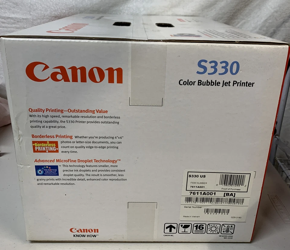 NEW Canon S330 Color Bubble Jet Inkjet Printer New - Image 3 of 4