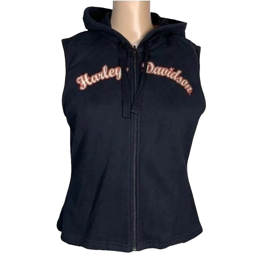 Sudaderas con capucha y sudaderas para mujer Harley-Davidson sin mangas lisas