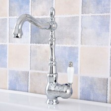 Chrome Brass Single Ceramic Handle/Hole Kitchen Faucet Sink Mixer Tap 2sf651
