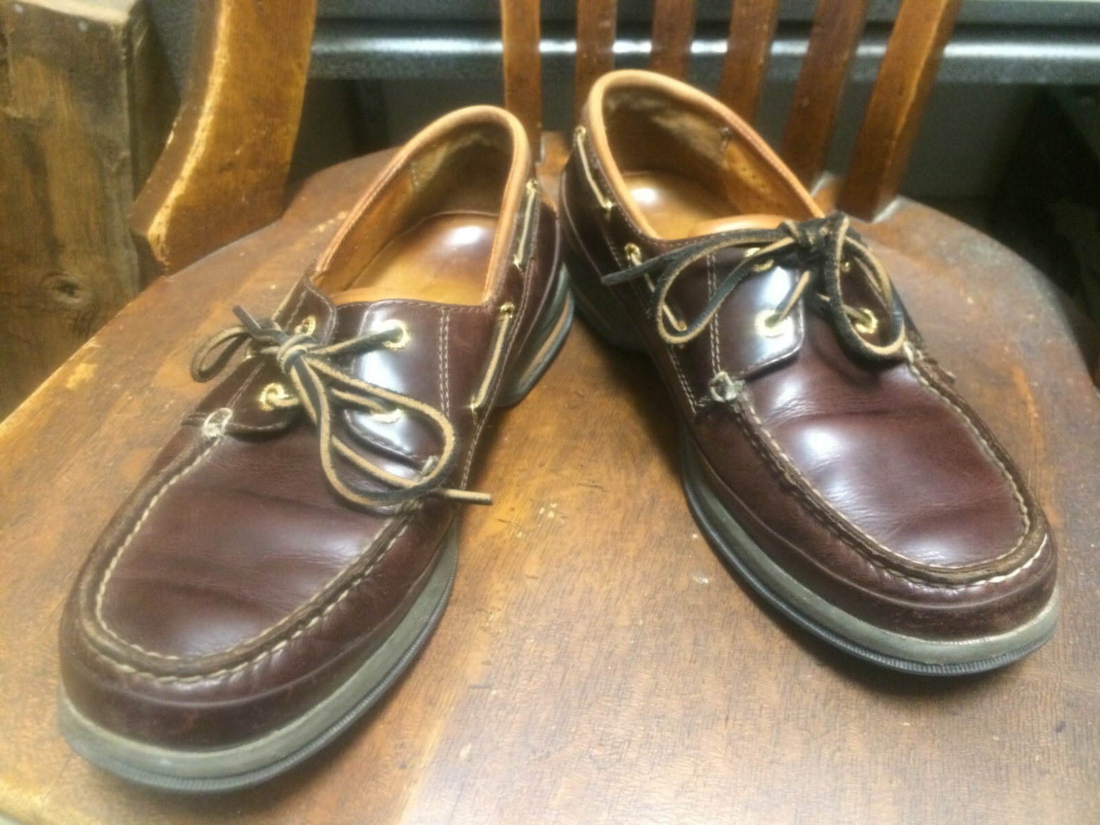 Deerskin Brown Leather Boat Shoes 