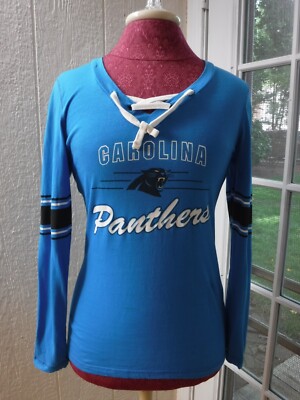 NFL Team Apparel Carolina Panthers V-Neck Long Sleeve Shirt