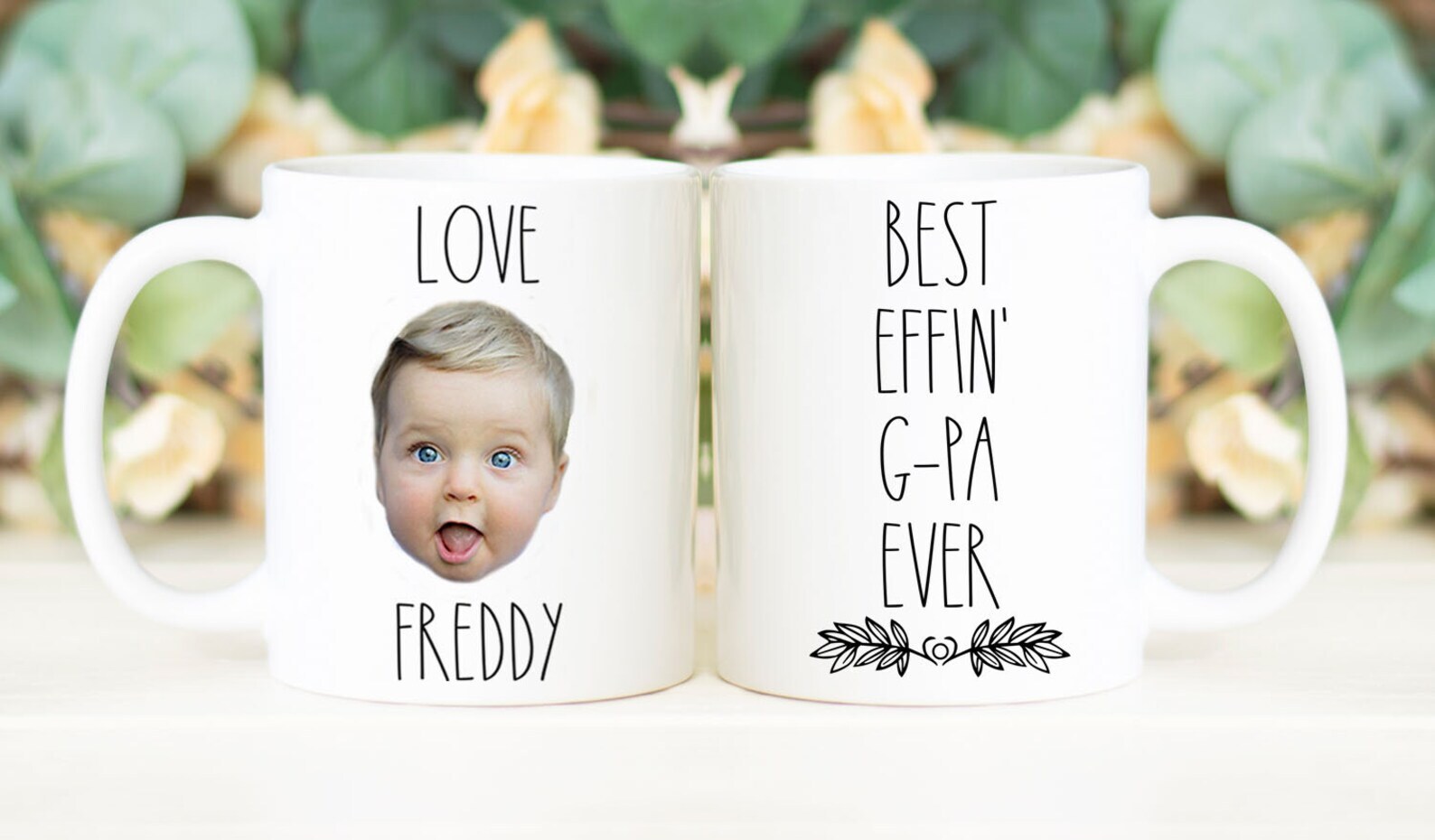 Best Effin' G Pa Ever Mug Father's Day Gift Personalized With Photo Of Kids