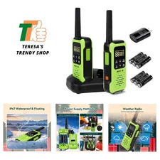 Waterproof Walkie Talkies,  Floating 2 Way Radio, NOAA Walkie Talkie, 1200mAh...