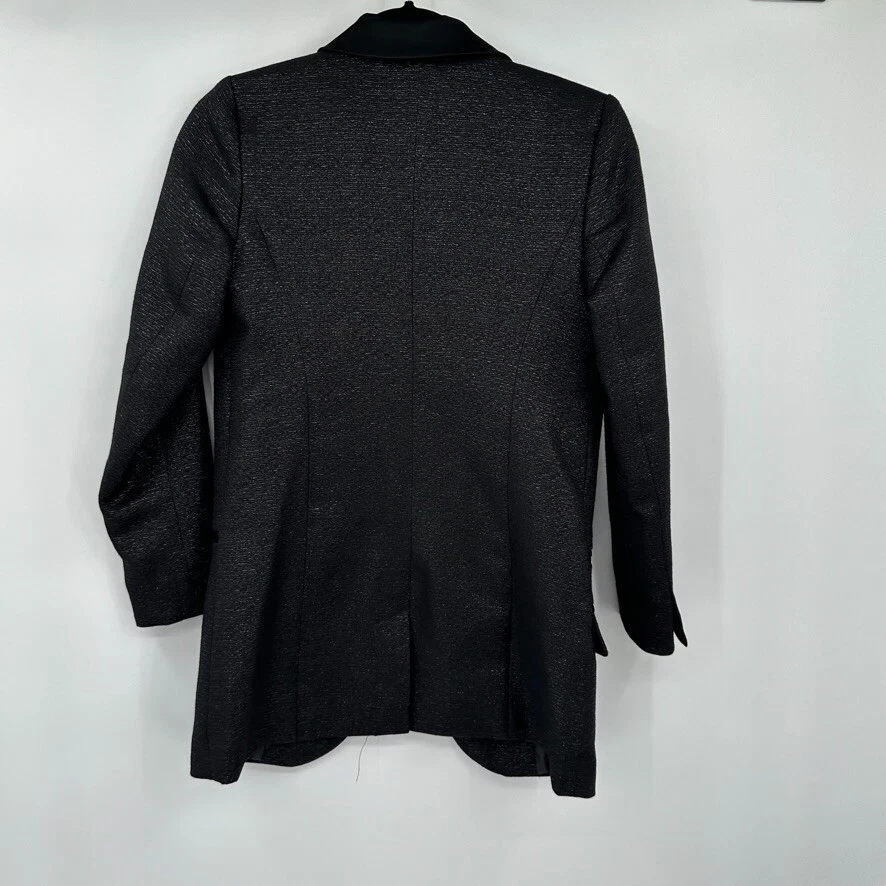 Trouve 女式西装外套 XS 黑色金属色长袖衬里商务休闲学院风 — 第 4/4 张图片