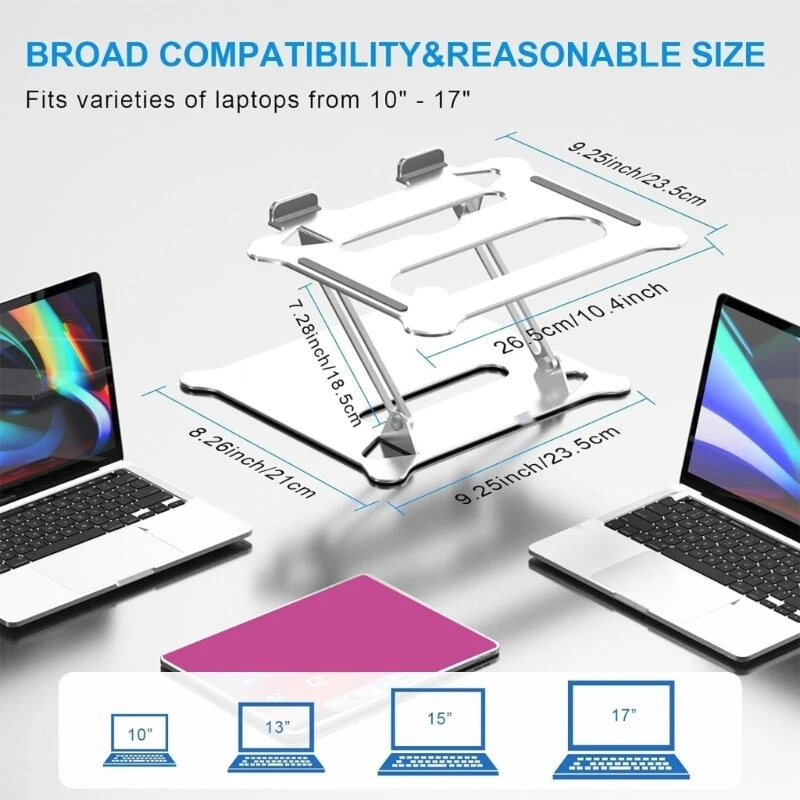 Adjustable Aluminum Laptop Stand Foldable Cooling Holder Portable Tablet Pad  