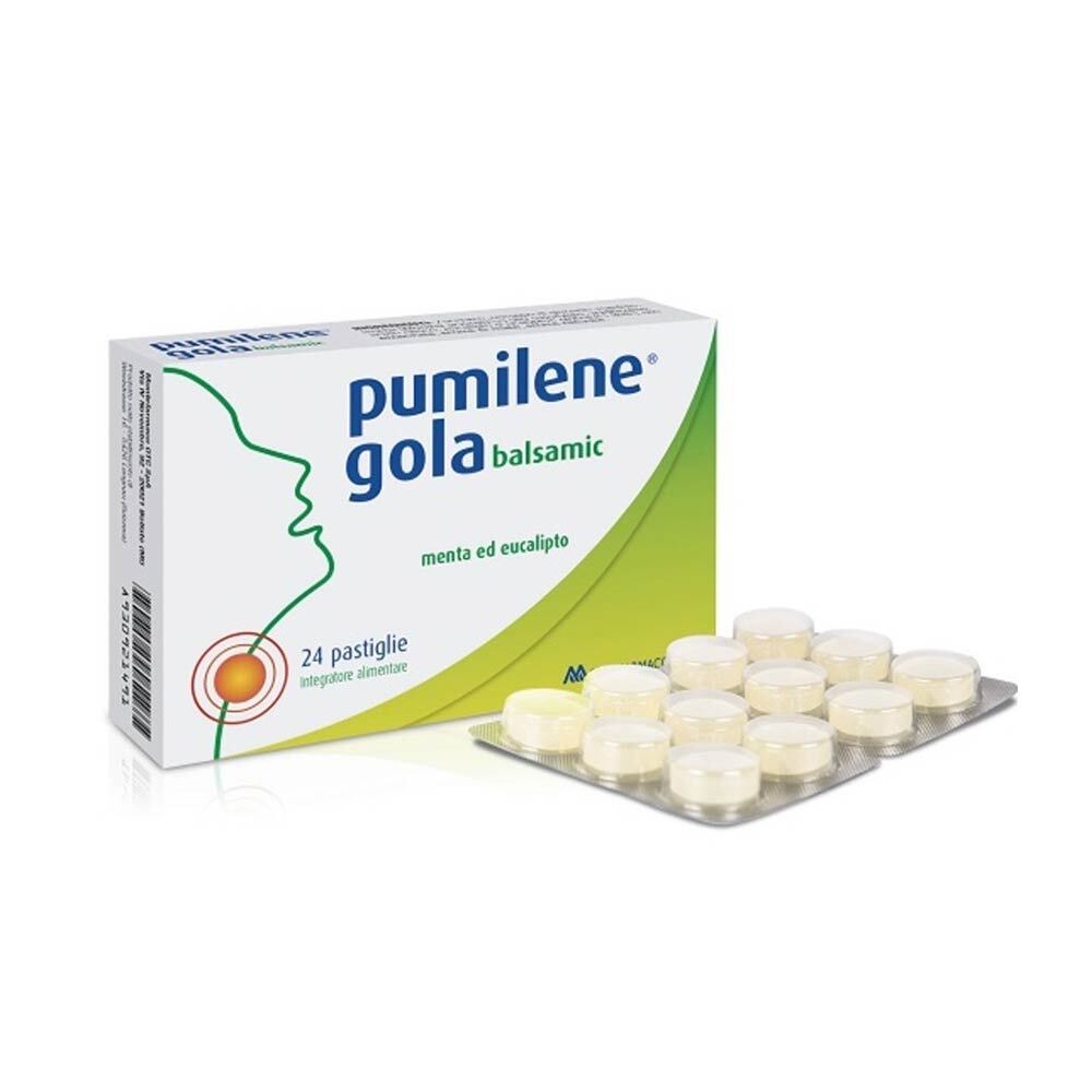 Pumilene Gola Balsamic Integratore Alimentare Menta ed Eucalipto, 24 Pastiglie