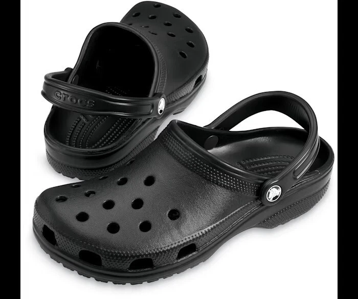Crocs Unisex Roomy Fit Classic Clog Cd4 Black Size US M 10 W 12