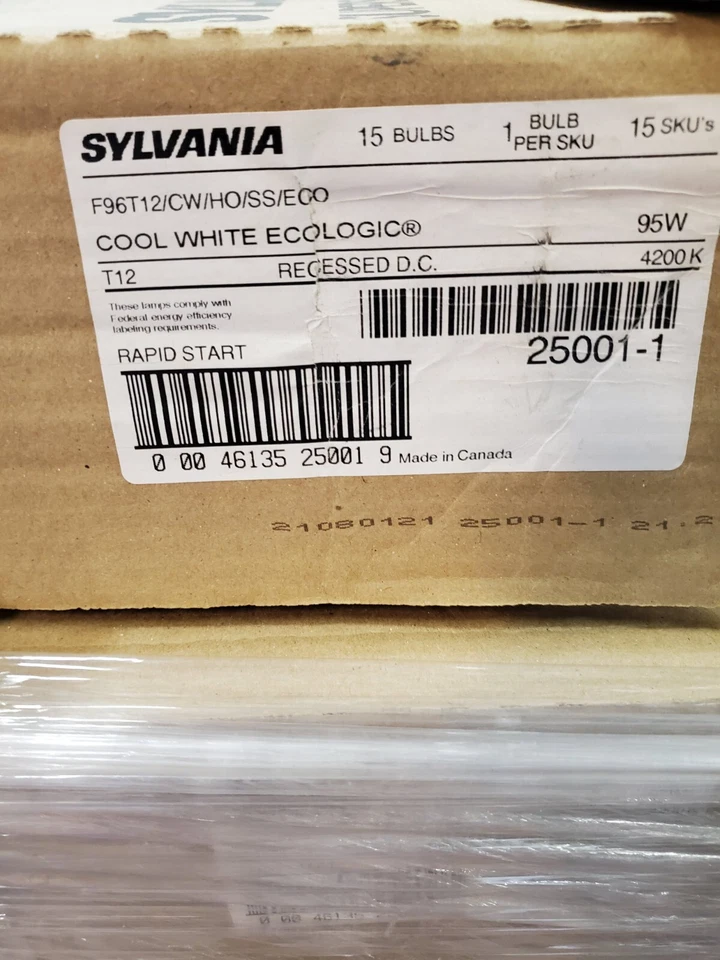 Pack of 15 NEW!! Sylvania F96T12/CW/HO/SS/ECO Fluorescent Light Bulbs Local ONLY - Image 3 of 4