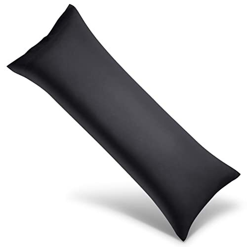 Cooling Body Pillow Cover Set 20x54 Inches Black  