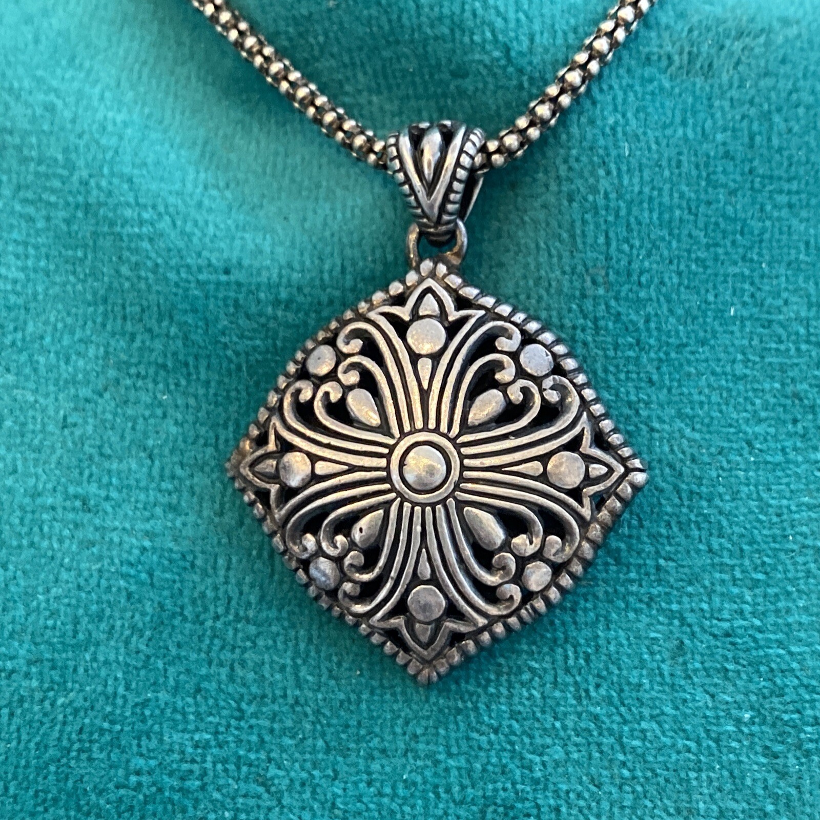 SOLID STERLING SILVER Signed ATIID" FIGREE Diamon… - image 2