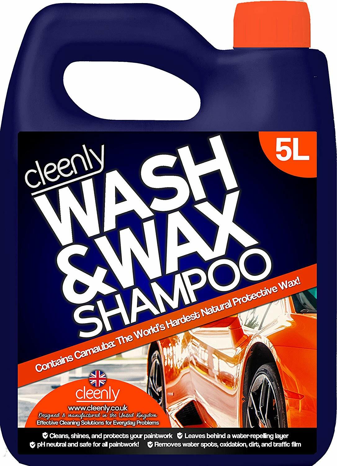 Cleenly Car Shampoo Wash Wax Carnauba Polish Cleaning Detailing pH Neutral 5L