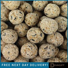 Image of FAT SNAX HIGH ENERGY SUET FAT BALLS CEREAL SEED MIX WILD BIRD FEED NEW GARDMAN 