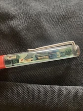 Vtg Floaty Pen Commerce Bank Building Credit Card Finance Red Plastic